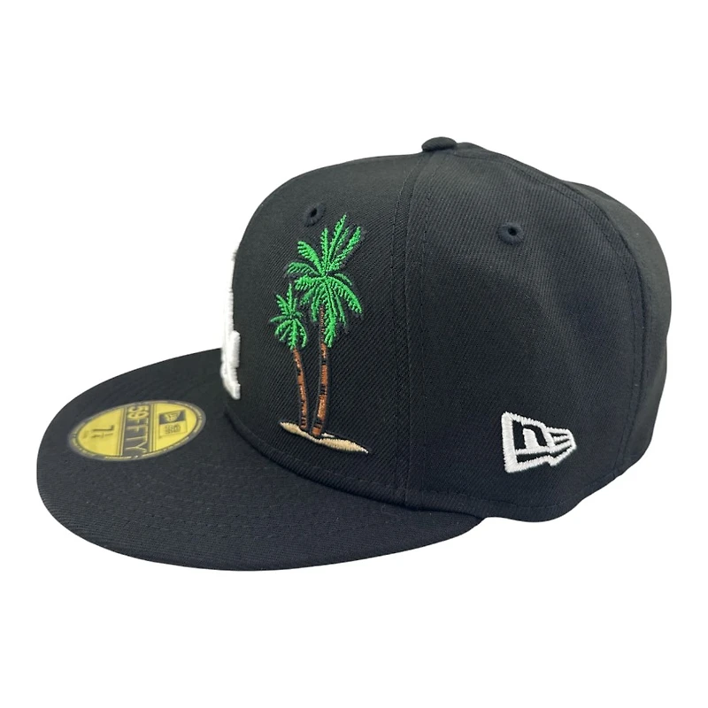 Los Angeles Dodgers Black Palm Tree Cali Patch Grey UV New Era 59FIFTY Fitted Hat
