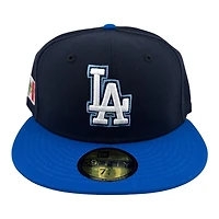 Los Angeles Dodgers Royal Blue 2Tone Mexico Flag Patch Grey UV New Era 59FIFTY Fitted Hat