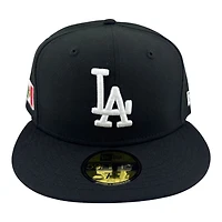 Los Angeles Dodgers Black and White Mexico Flag Patch Grey UV New Era 59FIFTY Fitted Hat