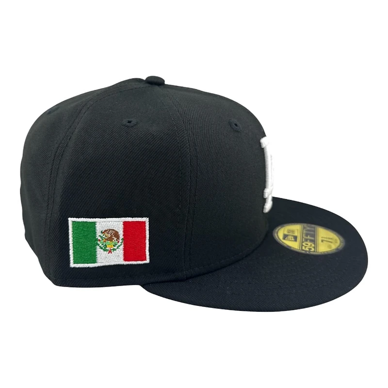 Los Angeles Dodgers Black and White Mexico Flag Patch Grey UV New Era 59FIFTY Fitted Hat
