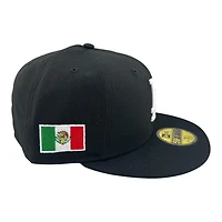 Los Angeles Dodgers Black and White Mexico Flag Patch Grey UV New Era 59FIFTY Fitted Hat