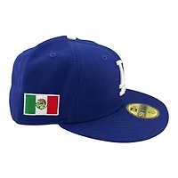 Los Angeles Dodgers Royal Blue Mexico Flag Patch Grey UV New Era 59FIFTY Fitted Hat