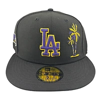 Los Angeles Dodgers Black Palm Tree and Lowrider Patch Purple UV New Era 59FIFTY Fitted Hat