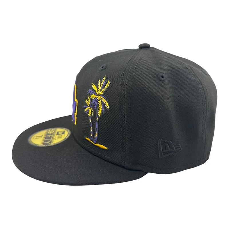 Los Angeles Dodgers Black Palm Tree and Lowrider Patch Purple UV New Era 59FIFTY Fitted Hat