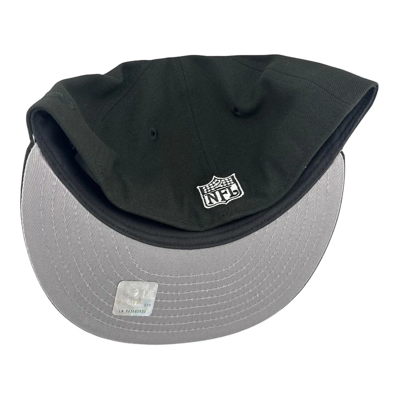 Los Angeles Rams Black Wordmark Logo Helmet Patch Grey UV New Era 59FIFTY Fitted Hat