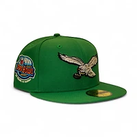 Philadelphia Eagle Botanical Green Leon the Lab 2004 Pro Bowl Patch Grey UV New Era 59FIFTY Fitted Hat