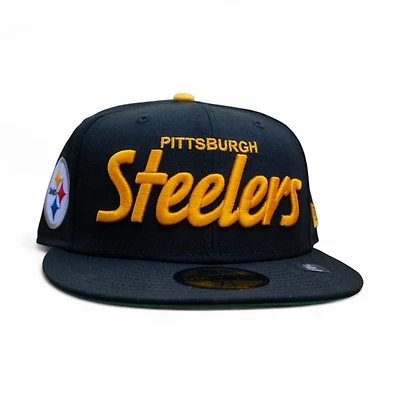 Pittsburgh Steelers Black Leon the Lab Green UV New Era 59FIFTY Fitted Hat