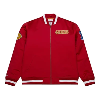 San Francisco 49ers Scarlet Red "Faithful to the Bay" Heavyweight Mitchell & Ness Zip Up Satin Jacket