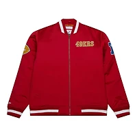 San Francisco 49ers Scarlet Red "Faithful to the Bay" Heavyweight Mitchell & Ness Zip Up Satin Jacket