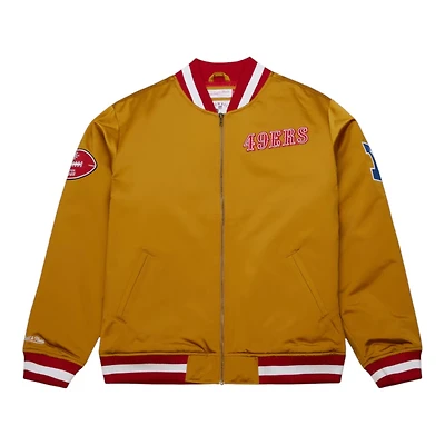 San Francisco 49ers Gold "Faithful to the Bay" Heavyweight Mitchell & Ness Zip Up Satin Jacket