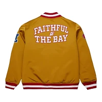 San Francisco 49ers Gold "Faithful to the Bay" Heavyweight Mitchell & Ness Zip Up Satin Jacket