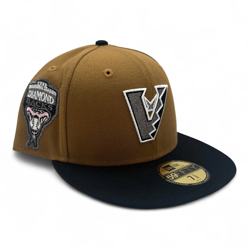 Arizona Diamondbacks Old Gold and Black 1998 Inaugural Patch Pink UV New Era 59FIFTY Fitted Hat