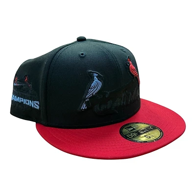 St. Louis Cardinals Black and Red Two Tone 2006 World Series Champions Patch Grey UV New Era 59FIFTY Fitted Hat