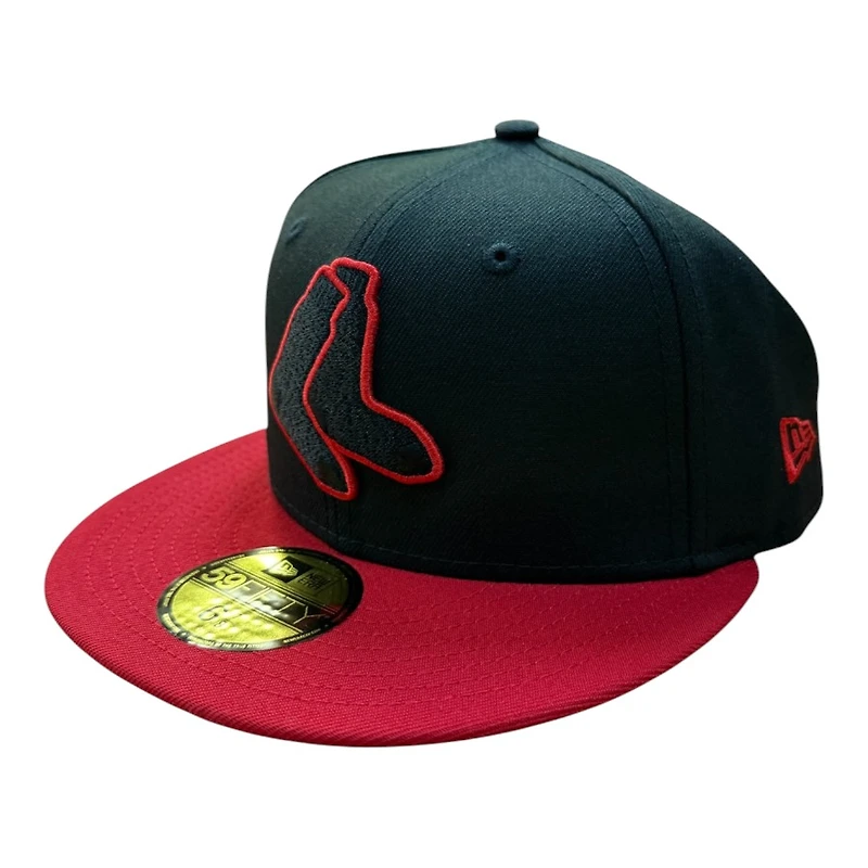 Boston Red Sox Black and Two Tone 100 Years Fenway Patch Grey UV New Era 59FIFTY Fitted Hat