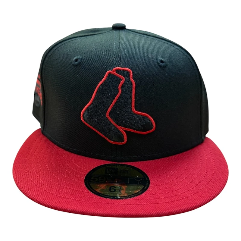 Boston Red Sox Black and Two Tone 100 Years Fenway Patch Grey UV New Era 59FIFTY Fitted Hat