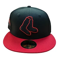 Boston Red Sox Black and Two Tone 100 Years Fenway Patch Grey UV New Era 59FIFTY Fitted Hat
