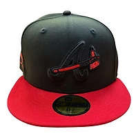 Atlanta Braves Black and Red Two Tone Turner Field Patch Grey UV New Era 59FIFTY Fitted Hat