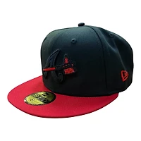 Atlanta Braves Black and Red Two Tone Turner Field Patch Grey UV New Era 59FIFTY Fitted Hat