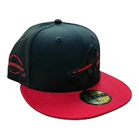 Atlanta Braves Black and Red Two Tone Turner Field Patch Grey UV New Era 59FIFTY Fitted Hat