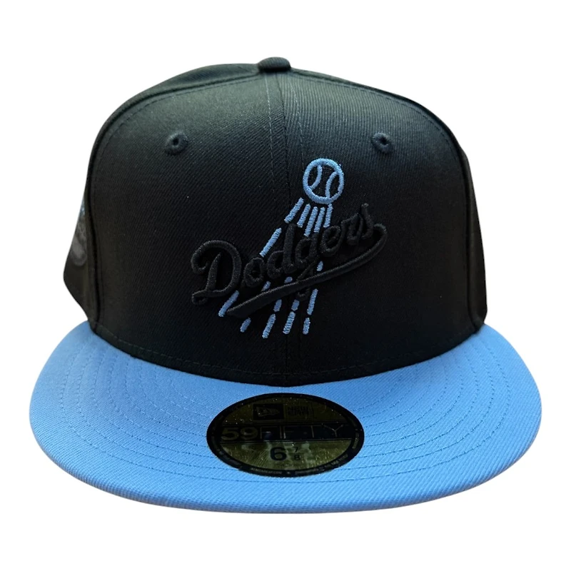 Los Angeles Dodgers Black and Light Blue Two Tone 1980 All Star Game Patch Grey UV New Era 59FIFTY Fitted Hat