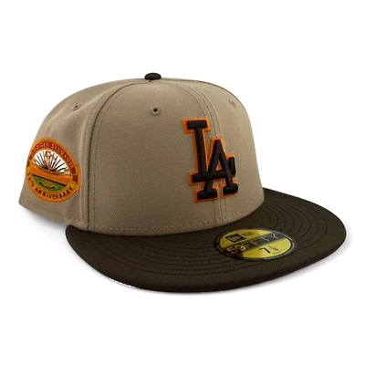 Los Angeles Dodgers Camel and Brown "Sparta" 50th Anniversary Patch Crimson UV New Era 59FIFTY Fitted Hat