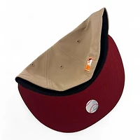 Los Angeles Dodgers Camel and Brown "Sparta" 50th Anniversary Patch Crimson UV New Era 59FIFTY Fitted Hat