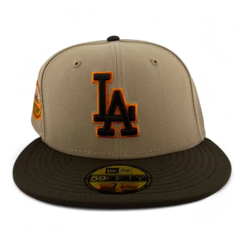 Los Angeles Dodgers Camel and Brown "Sparta" 50th Anniversary Patch Crimson UV New Era 59FIFTY Fitted Hat