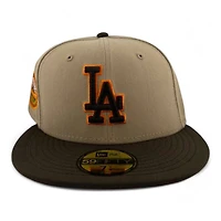 Los Angeles Dodgers Camel and Brown "Sparta" 50th Anniversary Patch Crimson UV New Era 59FIFTY Fitted Hat
