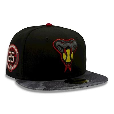 Arizona Diamondbacks Black and Camo 25th Anniversary Patch Gray UV New Era 59FIFTY Fitted Hat