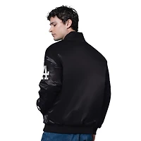 Los Angeles Dodgers Black Script G-III Starter Full Snap Satin Jacket