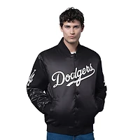 Los Angeles Dodgers Black Script G-III Starter Full Snap Satin Jacket