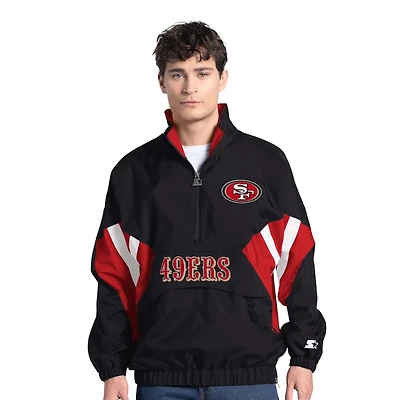 San Francisco 49ers Black Two Front Logos G-III Starter Quarter Zip Jacket