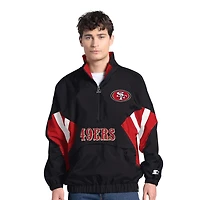 San Francisco 49ers Black Two Front Logos G-III Starter Quarter Zip Jacket