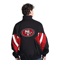 San Francisco 49ers Black Two Front Logos G-III Starter Quarter Zip Jacket