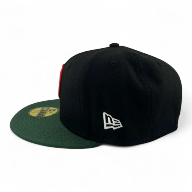 Los Angeles Dodgers Black and Dark Green Gray UV New Era 59FIFTY Fitted Hat