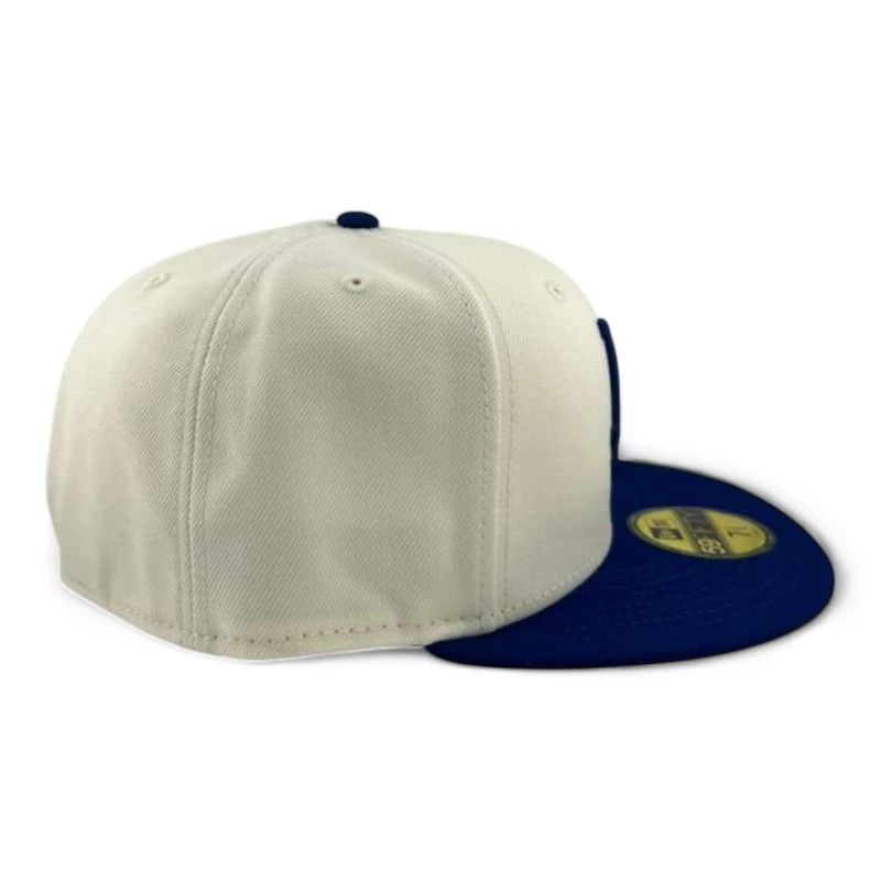 Los Angeles Dodgers Chrome and Royal Blue Raised Batterman Gray UV New Era 59FIFTY Fitted Hat
