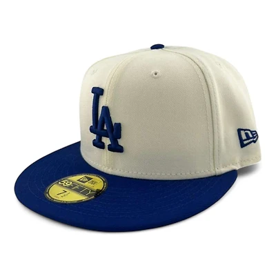 Los Angeles Dodgers Chrome and Royal Blue Raised Batterman Gray UV New Era 59FIFTY Fitted Hat