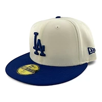 Los Angeles Dodgers Chrome and Royal Blue Raised Batterman Gray UV New Era 59FIFTY Fitted Hat