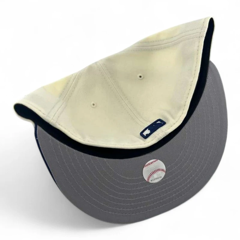 Los Angeles Dodgers Chrome and Royal Blue Raised Batterman Gray UV New Era 59FIFTY Fitted Hat