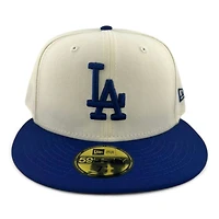 Los Angeles Dodgers Chrome and Royal Blue Raised Batterman Gray UV New Era 59FIFTY Fitted Hat