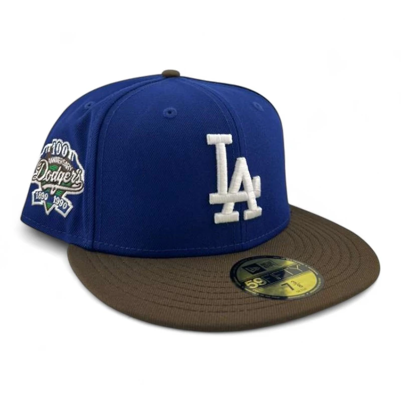 Los Angeles Dodgers Royal Blue and Walnut "Chocolate Blueberry" 100th Anni Patch Green UV New Era 59FIFTY Fitted Hat