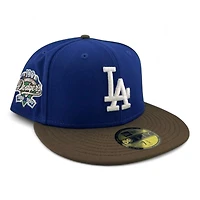 Los Angeles Dodgers Royal Blue and Walnut "Chocolate Blueberry" 100th Anni Patch Green UV New Era 59FIFTY Fitted Hat