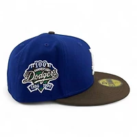 Los Angeles Dodgers Royal Blue and Walnut "Chocolate Blueberry" 100th Anni Patch Green UV New Era 59FIFTY Fitted Hat