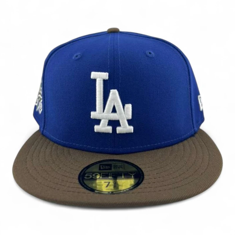 Los Angeles Dodgers Royal Blue and Walnut "Chocolate Blueberry" 100th Anni Patch Green UV New Era 59FIFTY Fitted Hat