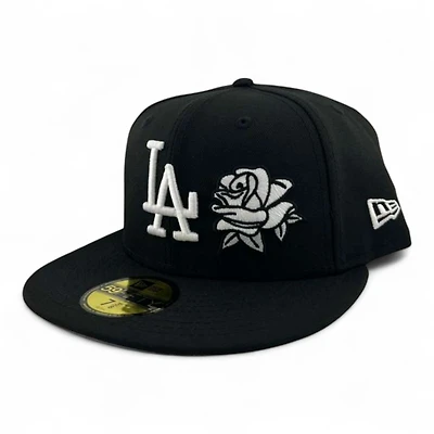 Los Angeles Dodgers White on Black "Frida" Gray UV New Era 59FIFTY Fitted Hat