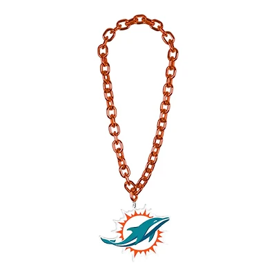 Miami Dolphins Orange Big Chain Logo WinCraft Plastic Necklace