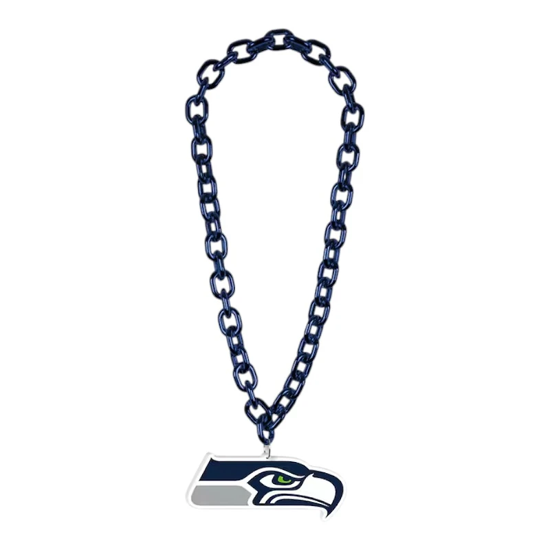 Seattle Seahawks Navy Big Chain Logo WinCraft Plastic Necklace