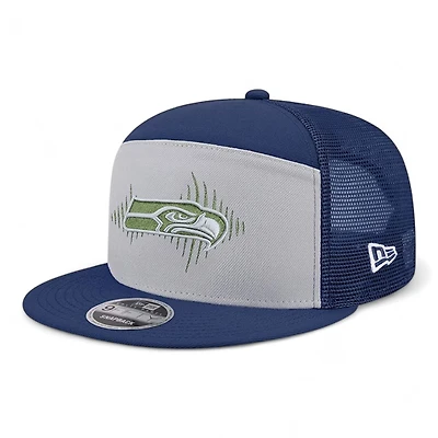 Seattle Seahawks Navy and Wolf Gray 2025 Rivalries Collection Team Split Panel New Era 9FIFTY Snapback Hat