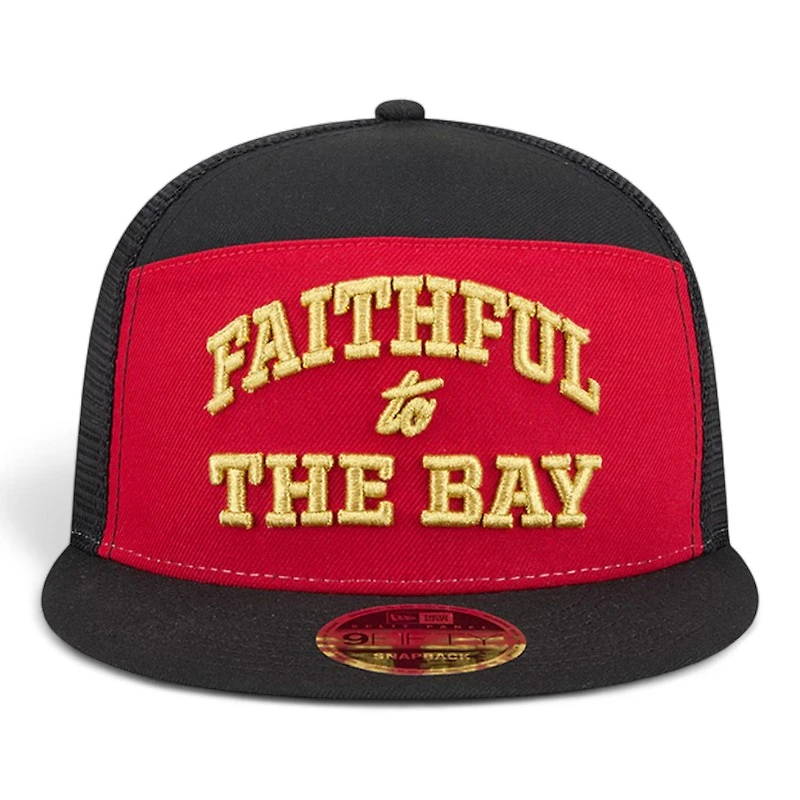 San Francisco 49ers Black and Red 2025 Rivalries Collection Team Split Panel New Era 9FIFTY Snapback Hat