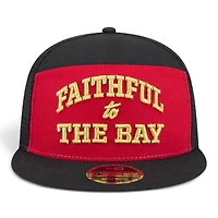 San Francisco 49ers Black and Red 2025 Rivalries Collection Team Split Panel New Era 9FIFTY Snapback Hat
